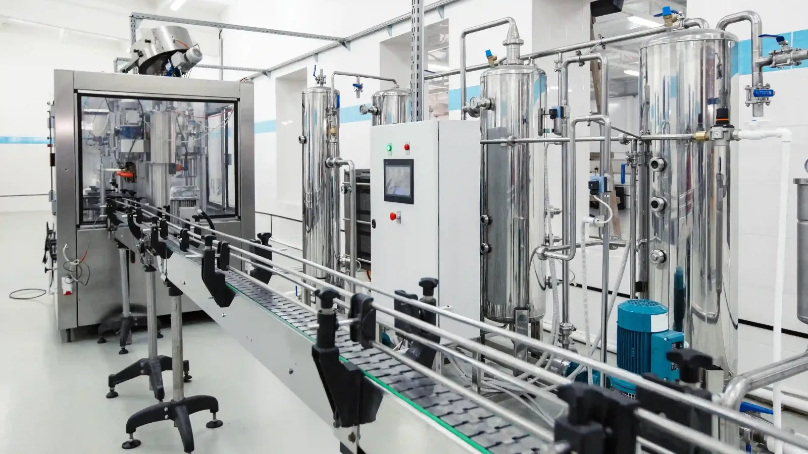 ligne de remplissage et de conditionnement moderne