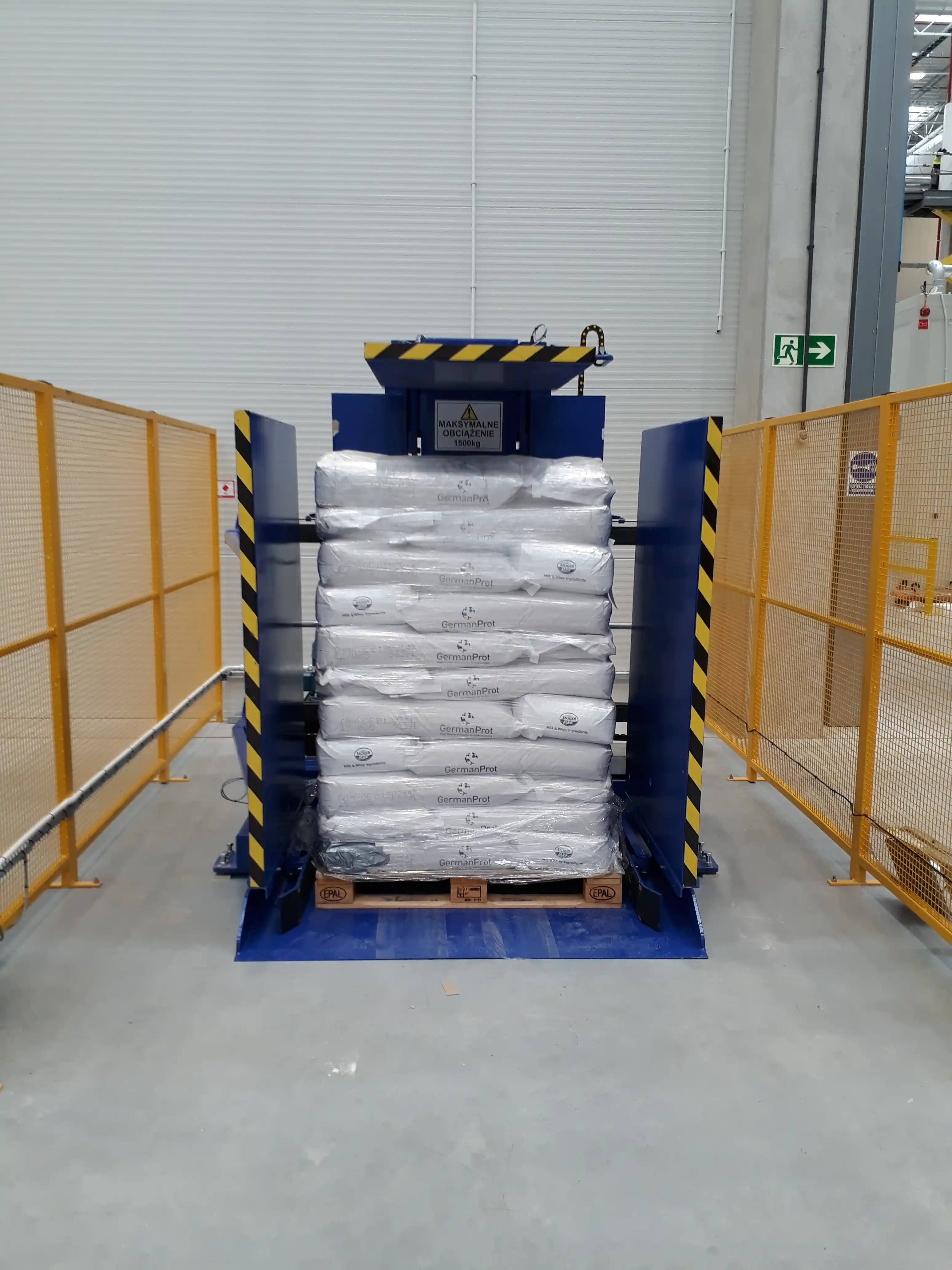 Pallet changer sur piles de sacs